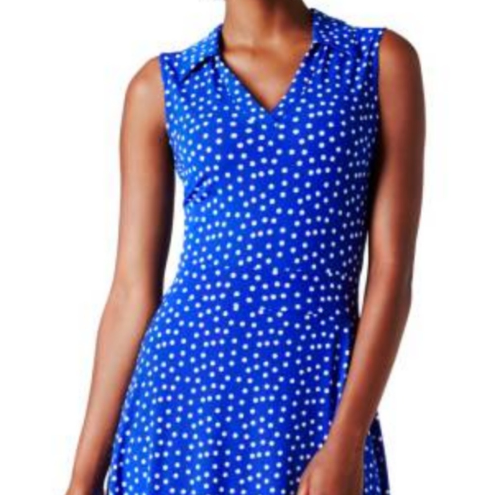Leota Riley Dress in Cobalt Confetti Dot